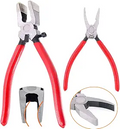 JD Hardware 2PCS Glass Cutting & Running Pliers Set – Heavy-Duty Stained Glass Grozing & Breaking Tools with Rubber Tips