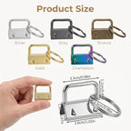 JD Hardware 20PCS 1-Inch Key Fob Hardware, 5 Colours Keychain Clamps & Lanyard Accessories – DIY Crafting Kit