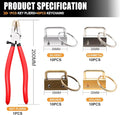 JD Hardware 40PCS 1-Inch Key Fob Hardware Set with Key Fob Pliers, Keychain, Lanyard & Wristlet Hardware Accessories for DIY Key Fob Projects