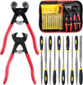 JD Hardware 12PCS Heavy-Duty Stained Glass & Mosaic Tool Kit – Wheeled Glass Tile Nippers, Cutter Pliers & Diamond-Coated Grinding Tool